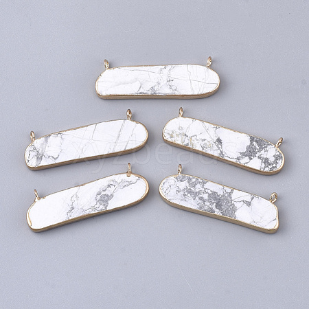 Electroplate Natural Howlite Pendants G-S344-47E-1