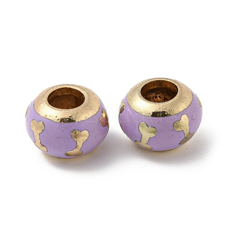 Golden Tone Alloy Enamel European Beads FIND-E044-10G-03-1