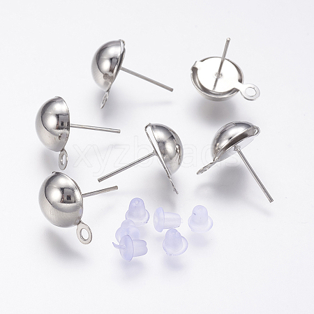 Iron Stud Earring Findings IFIN-F136-10mm-08P-1