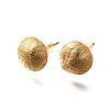 Brass Half Round Stud Earrings EJEW-Z083-01G-4