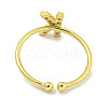 Rack Plating Brass Open Cuff Rings for Women RJEW-F162-02G-K-3