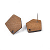 Walnut Wood Stud Earring Findings MAK-N033-002-3