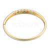 Colorful Cubic Zirconia Rectangle Hinged Bangle BJEW-N014-007-3