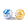 10Pcs Opaque Plating Colours Love Acrylic Beads OACR-S146-03-3