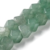 Natural Green Aventurine Star Cut Round Beads Strands G-M418-C09-01-1