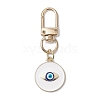 Flat Round with Evil Eye Alloy Enamel Pendant Decorations HJEW-JM02408-01-1