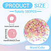 500Pcs Luminous Transparent Acrylic Beads LACR-TA0001-09-4
