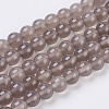 Natural Grey Agate Beads Strands X-G-G583-8mm-08-1