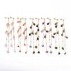 Natural Mixed Gemstone Dangle Stud Earrings EJEW-JE04022-1