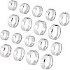 DICOSMETIC 18Pcs 9 Size 201 Stainless Steel Plain Band Ring for Men Women RJEW-DC0001-07B-1