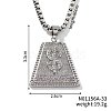 Brass Full Clear Cubic Zirconia Dollar Sign Trapezoid Pendant Box Chain Necklaces IF1636-1-2