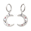 Moon 304 Stainless Steel Dangle Earrings EJEW-L283-084P-1