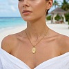 304 Stainless Steel Zodiac Constellation Pendant Paperclip Chain Necklaces ZP0058-11-1