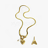 304 Stainless Steel Letter and Heart Pendant Necklaces for Women FS-WG694DF-01-1