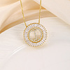 Brass Pave Clear Cubic Zirconia Ring with Letter Pendant Box Chain Necklaces FS-WG44D8C-09-1