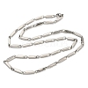 201 Stainless Steel Rectangle Bar Link Chain Necklaces NJEW-Q336-05B-P-4