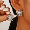 Sea Turtle Alloy Stud Earrings for Women EJEW-A112-04P-1