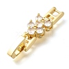 Brass Micro Pave Clear Cubic Zirconia Fold Over Clasps KK-Q043-21G-2