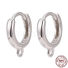 Anti-Tarnish Rhodium Plated 925 Sterling Silver Hoop Earrings STER-K168-042P-2