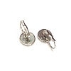 Tarnish Resistant Flat Round 304 Stainless Steel Leverback Earring Settings STAS-N075-02-3