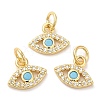 Eco-Friendly Brass Micro Pave Cubic Zirconia Charms ZIRC-F083-018G-01-RS-1