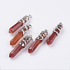 Natural Carnelian Big Pointed Pendants G-G738-A-32-1