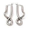 Left and Right Non-Tarnish 304 Stainless Steel Twist Infinity Hoop Earrings for Women EJEW-P219-02P-1