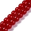 Imitation Jade Glass Round Beads Strands GLAA-A016-01F-1