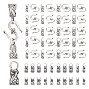  100PCS Tibetan Style Alloy Cord Ends with 100PCS Alloy Hook and S-Hook Clasps TIBE-NB0001-28-1