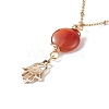 5Pcs 5 Style Moon and Star Planet Natural Red Agate Pendant Necklaces Set NJEW-JN03937-6