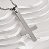 304 Stainless Steel Inverted Cross Pendant Box Chain Necklaces NJEW-NH0001-07P-3