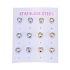 304 Stainless Steel Stud Earrings EJEW-L251-B01-2