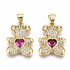 Brass Micro Pave Clear Cubic Zirconia Pendants X-ZIRC-S067-213-NF-1