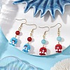 Handmade Glass Seed Beads Octopus Dangle Earrings EJEW-MZ00278-2