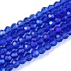 Electroplate Transparent Glass Beads Strands X-EGLA-A035-T4mm-L21-1