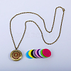 Iron Flower Aromatherapy Diffuser Locket Pendant Necklaces with Colorful Aromatherapy Slices Inside KT6183-2