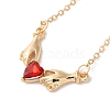 Alloy Rhinestone Hands with Heart Pendant Necklace NJEW-A017-02G-1