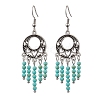 Synthetic Turquoise Beaded Chandelier Earrings EJEW-JE06191-1