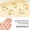 BENECREAT 40Pcs PVD Vacuum Plating 316 Surgical Stainless Steel Leverback Earring Hooks STAS-BC0002-59-3