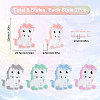 10Pcs 5 Colors Silicone Beads SIL-SC0001-13-2