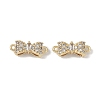 Brass Micro Pave Clear Cubic Zirconia Connector Charms KK-S367-21A-1