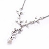 Tibetan Style Alloy Branch and Leaves Pendant Necklaces X-NJEW-JN00751-2