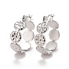 Non-Tarnish Flower 304 Stainless Steel Hoop Earrings for Women STAS-A057-15P-1