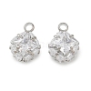 Brass Pave Clear Cubic Zirconia Charms CU-CBAD360-08P-02-1