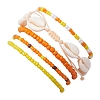 5Pcs 4 Styles Glass Seed Beaded Bracelet Set & 1 Pcs Shell Beads Bracelets BJEW-TA00587-01-5