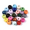 Spray Painted Round Natural Schima Wood Beads WOOD-A018-12mm-31-1
