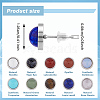 ANATTASOUL 10 Pairs 10 Style Natural & Synthetic Mixed Gemstone Flat Round Stud Earrings EJEW-AN0003-50-2