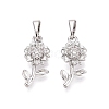Brass Micro Pave Clear Cubic Zirconia Pendants KK-Q073-02P-1