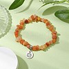 Natural Red Aventurine Chip Beaded Stretch Bracelets BJEW-JB11133-06-2