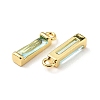 Rack Plating Brass Inlaid Cubic Zirconia Charms ZIRC-C037-08G-06-3